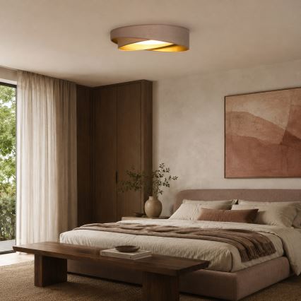 BRILAGI - plafonnier LED dimmable VELVET TWIST LED/36W/230V 3000-6000K Ø 65 cm Wi-Fi Tuya Beacon beige/or + télécommande