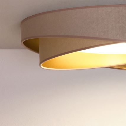 BRILAGI - plafonnier LED dimmable VELVET TWIST LED/36W/230V 3000-6000K Ø 65 cm Wi-Fi Tuya Beacon beige/or + télécommande