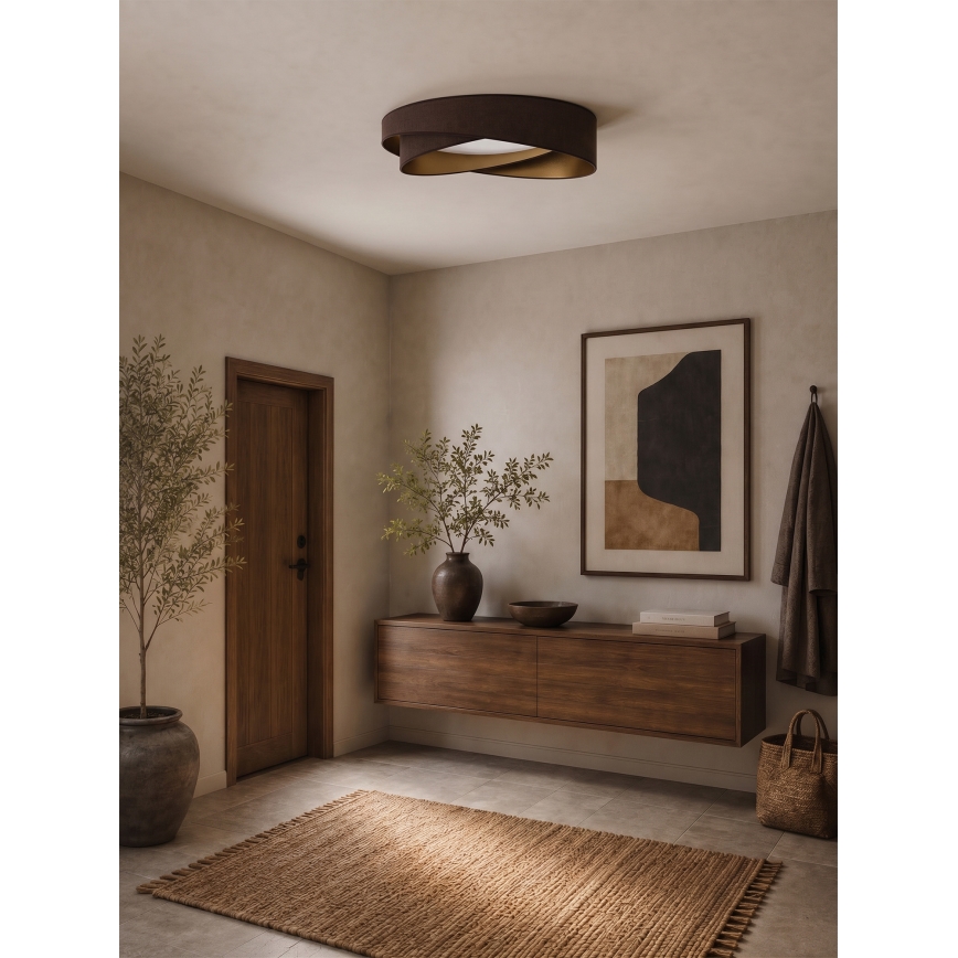 BRILAGI - Plafonnier LED dimmable VELVET TWIST LED/36W/230V 3000-6000K Ø 65 cm Wi-Fi Tuya Beacon brun/doré + télécommande