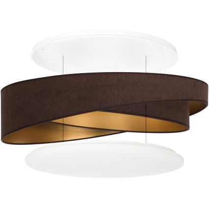 BRILAGI - Plafonnier LED dimmable VELVET TWIST LED/36W/230V 3000-6000K Ø 65 cm Wi-Fi Tuya Beacon brun/doré + télécommande
