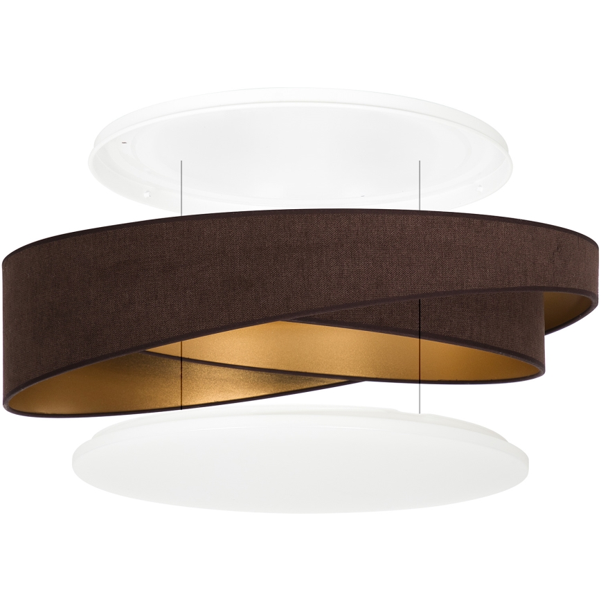 BRILAGI - Plafonnier LED dimmable VELVET TWIST LED/36W/230V 3000-6000K Ø 65 cm Wi-Fi Tuya Beacon brun/doré + télécommande