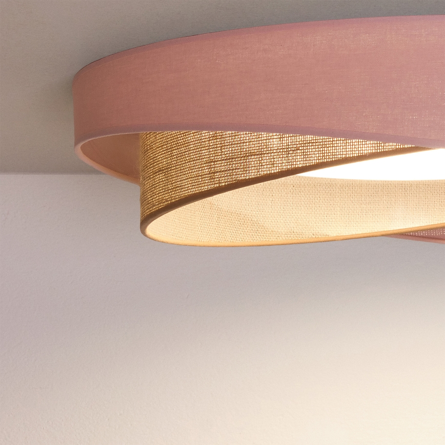 BRILAGI - Plafonnier LED dimmable VELVET TWIST LED/36W/230V 3000-6000K Ø 65 cm Wi-Fi Tuya Beacon rose/beige + télécommande