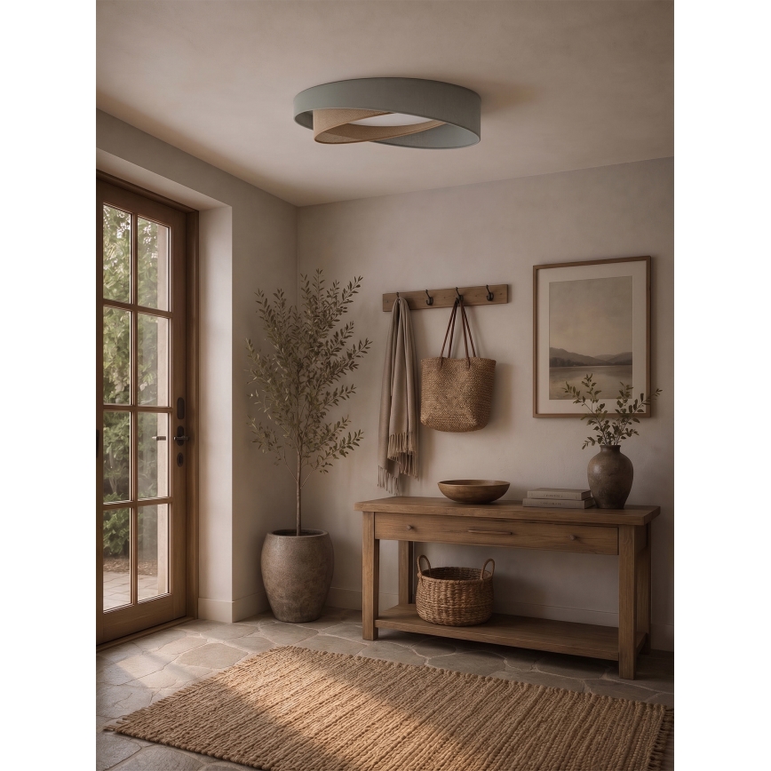 BRILAGI - Plafonnier LED dimmable VELVET TWIST LED/36W/230V 3000-6000K Ø 65 cm Wi-Fi Tuya Beacon vert/beige + télécommande