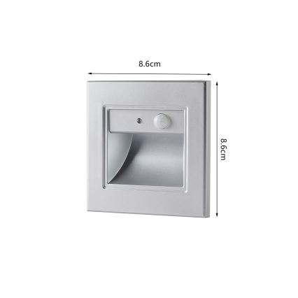 Brilagi - Luminaire d'escalier LED avec détecteur STEP LIGHT LED/1,5W/230V IP44 argenté