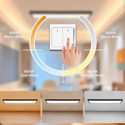 Brilagi - Plafonnier LED pour salle de bains FRAME LED/50W/230V 120x30 cm 3000/4000/6000K IP44 noir