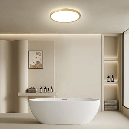 Brilagi - plafonnier LED pour salle de bains ULTRA SLIM LED/24W/230V Ø 42 cm doré IP54