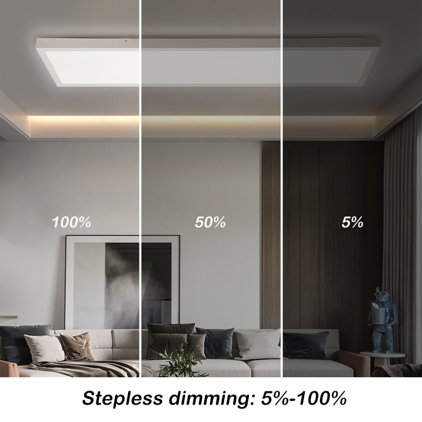 Brilagi - Plafonnier salle de bain à intensité variable FRAME SMART LED/50W/230V 30x120 cm 3000-6000K IP44 blanc + télécommande
