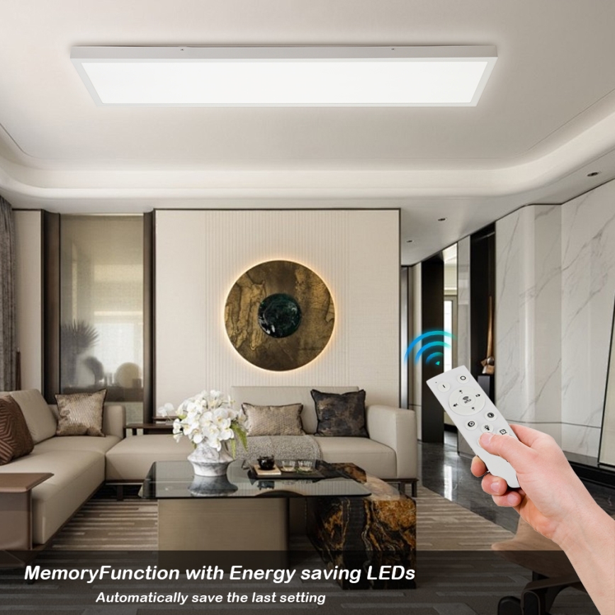 Brilagi - Plafonnier salle de bain à intensité variable FRAME SMART LED/50W/230V 30x120 cm 3000-6000K IP44 blanc + télécommande