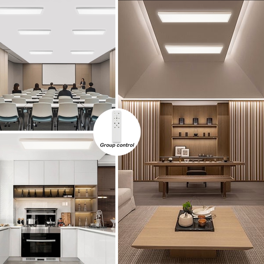 Brilagi - Plafonnier salle de bain à intensité variable FRAME SMART LED/50W/230V 30x120 cm 3000-6000K IP44 blanc + télécommande