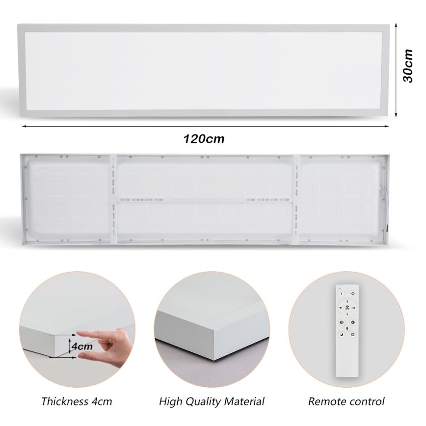 Brilagi - Plafonnier salle de bain à intensité variable FRAME SMART LED/50W/230V 30x120 cm 3000-6000K IP44 blanc + télécommande