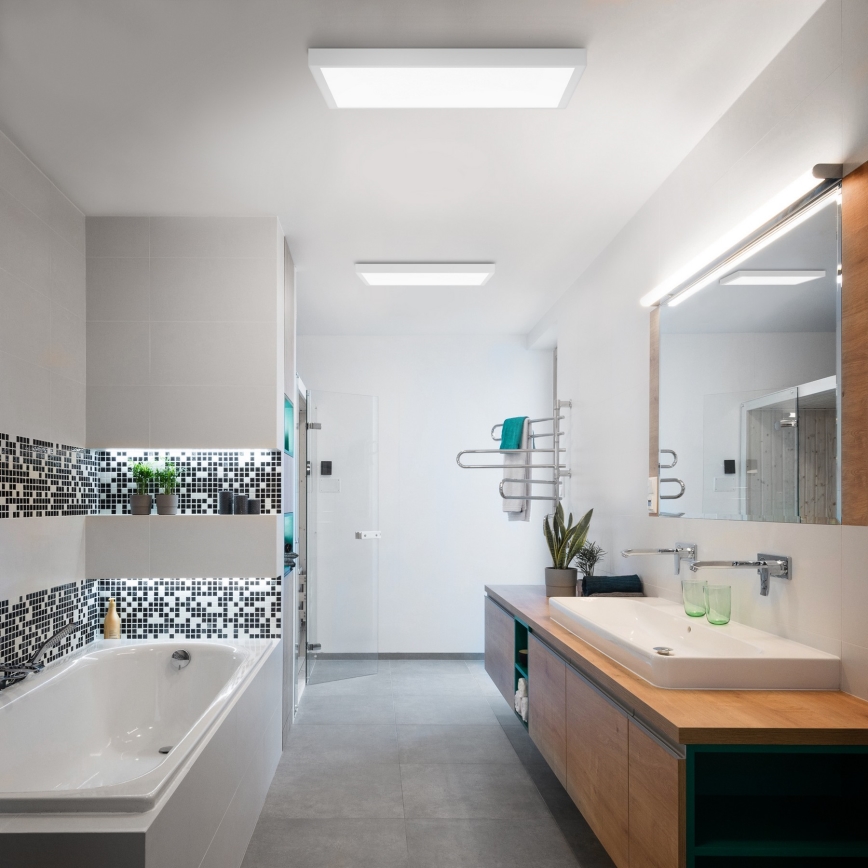 Brilagi - Plafonnier salle de bain à intensité variable FRAME SMART LED/50W/230V 60x60 cm 3000-6000K IP44 blanc + télécommande