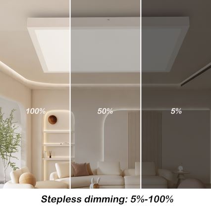 Brilagi - Plafonnier salle de bain à intensité variable FRAME SMART LED/50W/230V 60x60 cm 3000-6000K IP44 blanc + télécommande