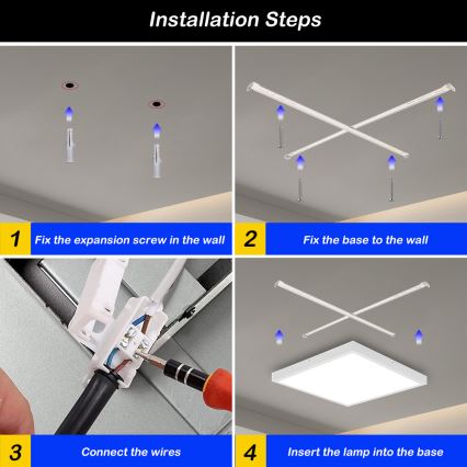 Brilagi - Plafonnier salle de bain à intensité variable FRAME SMART LED/50W/230V 60x60 cm 3000-6000K IP44 blanc + télécommande