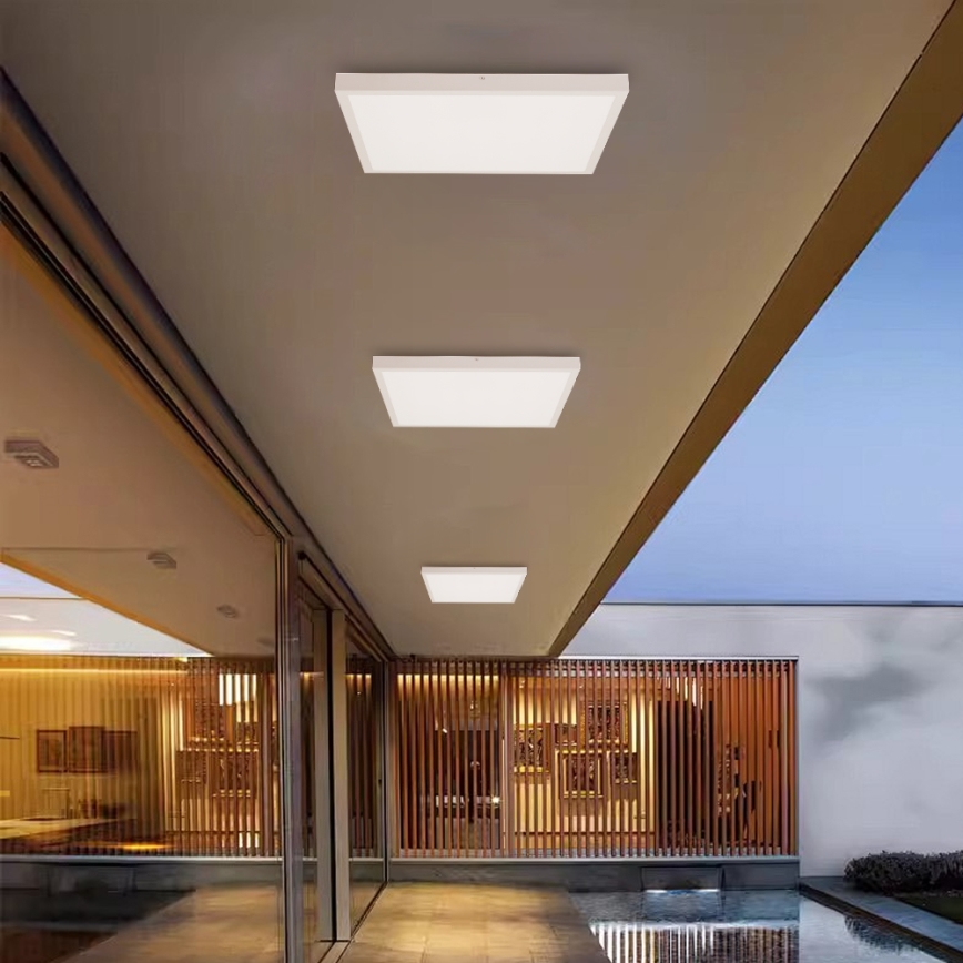 Brilagi - Plafonnier salle de bain à intensité variable FRAME SMART LED/50W/230V 60x60 cm 3000-6000K IP44 blanc + télécommande