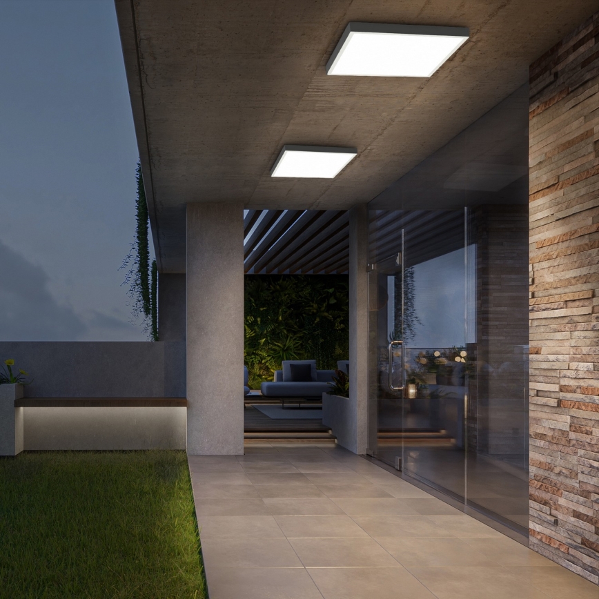 Brilagi - Plafonnier salle de bain à intensité variable FRAME SMART LED/50W/230V 60x60 cm 3000-6000K IP44 blanc + télécommande