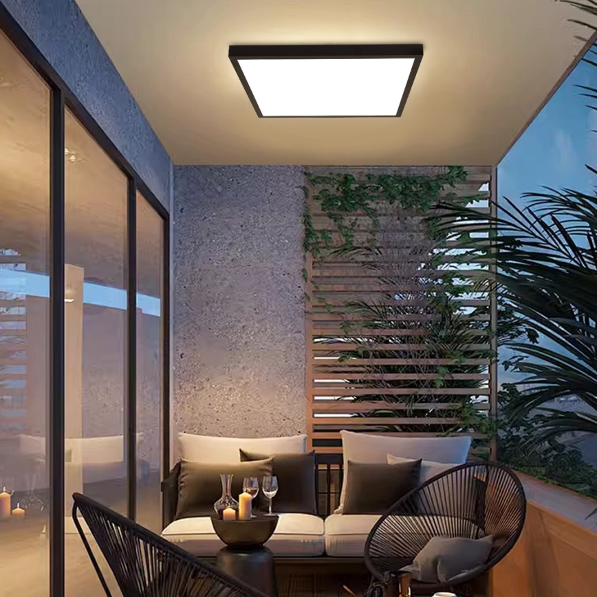 Brilagi - Plafonnier salle de bain FRAME LED/50W/230V 60x60 cm 3000/4000/6000K IP44 noir