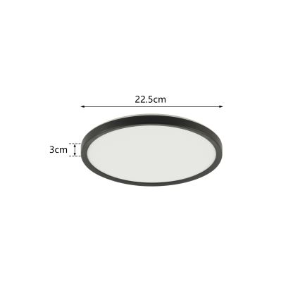 Brilagi - Plafonnier salle de bain ULTRA SLIM LED/12W/230V d. 22,5 cm noir IP54