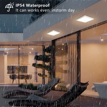 Brilagi - Plafonnier salle de bain ULTRA SLIM LED/18W/230V 30x30 cm blanc IP54