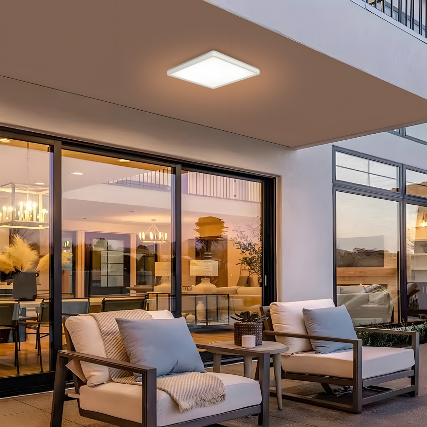 Brilagi - Plafonnier salle de bain ULTRA SLIM LED/18W/230V 30x30 cm blanc IP54