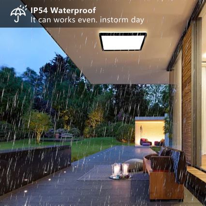 Brilagi - Plafonnier salle de bain ULTRA SLIM LED/24W/230V 42x42 cm noir IP54