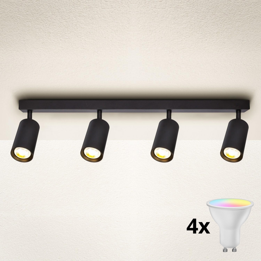 Brilagi - Luminaire spot LED RGBW dimmable SELE 4xGU10/6,5W/230V 2700-6500K noir