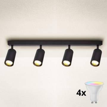 Brilagi - Luminaire spot LED RGBW dimmable SELE 4xGU10/6W/230V 3000K noir