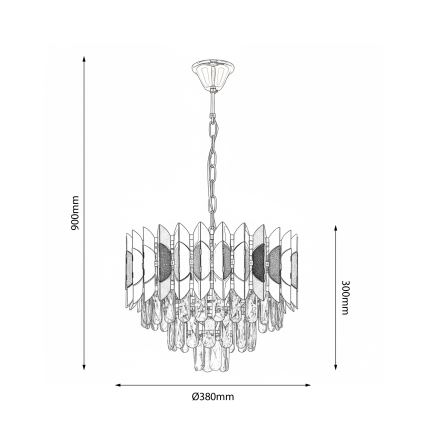 Brilagi - Lustre à chaîne CRISTAL 5xE14/40W/230V Ø 38 cm