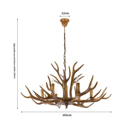 Brilagi - Lustre à chaîne DEER 6xE14/10W/230V Ø 102 cm