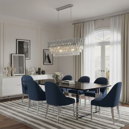 Brilagi - Lustre à chaîne ECLIPSE 10xE14/10W/230V 78x28 cm argenté