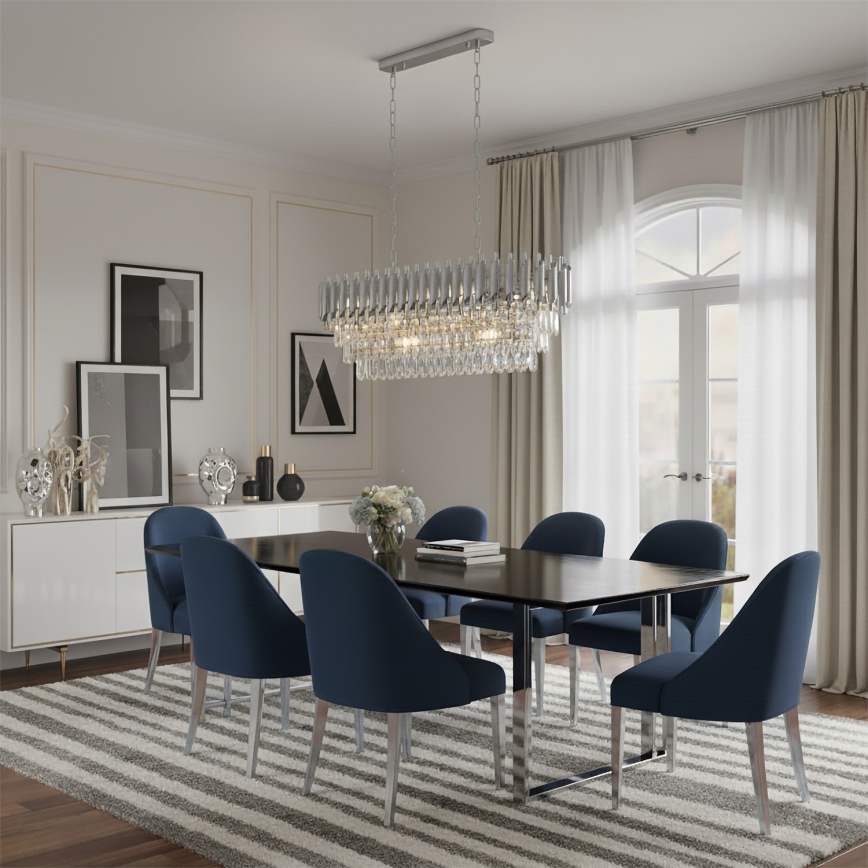 Brilagi - Lustre à chaîne ECLIPSE 10xE14/10W/230V 78x28 cm argenté