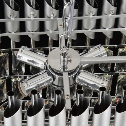 Brilagi - Lustre à chaîne ECLIPSE 10xE14/10W/230V 78x28 cm argenté