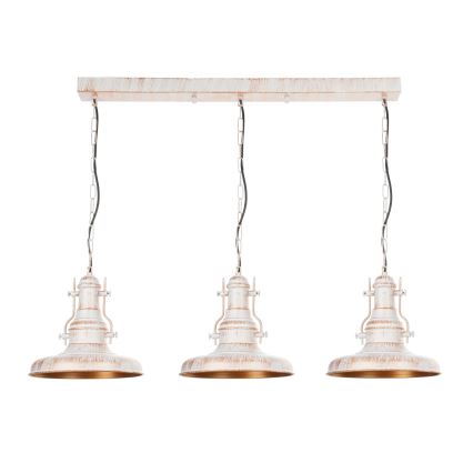 Brilagi - Lustre à chaîne PYRONIC 3xE27/40W/230V crème/patine