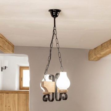 Brilagi - Lustre à chaîne QUEEN 2xE14/40W/230V chêne