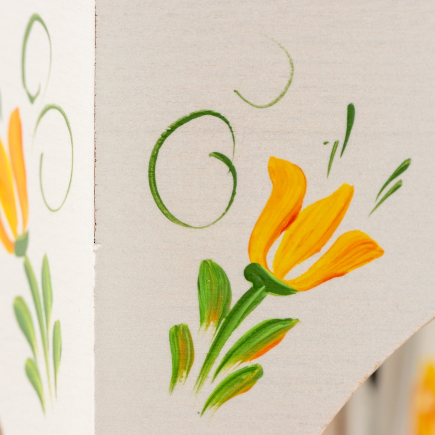 Brilagi - Lustre à chaîne QUEEN 6xE14/40W/230V hêtre/crème