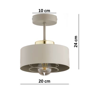 Brilagi - Lustre affleurant SPRING 1xE27/60W/230V beige/doré
