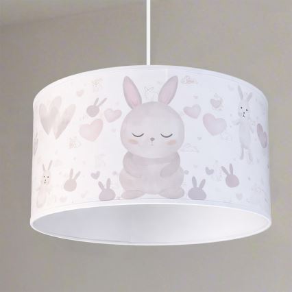 Brilagi - Lustre enfant LED suspendu sur câble BOBO, 1xE27/60W/230V, Ø 35 cm, blanc/petits lapins