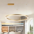 Brilagi - Lustre LED à intensité variable sur câble PORTOFINO LED/60W/230V 3000-6000K Ø 80 cm doré + télécommande
