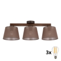 BRILAGI - Lustre LED affleurant LATTE 3xE27/15W/230V pin/marron
