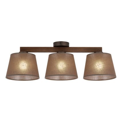 BRILAGI - Lustre LED affleurant LATTE 3xE27/15W/230V pin/marron