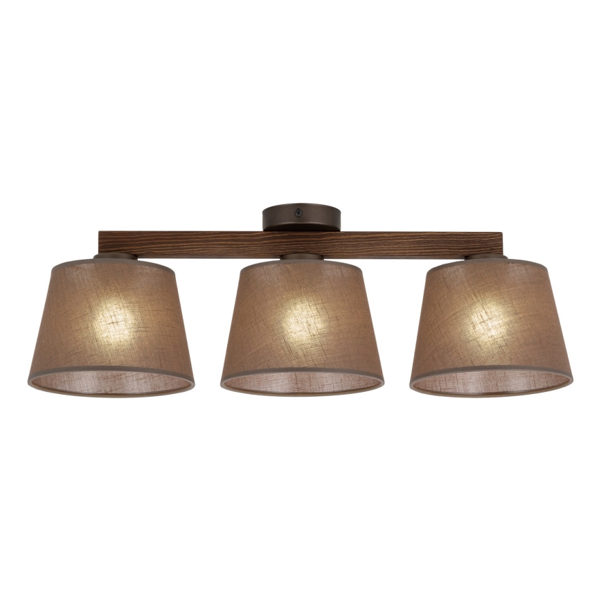 BRILAGI - Lustre LED affleurant LATTE 3xE27/15W/230V pin/marron