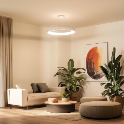 Brilagi - Lustre LED dimmable sur câble FALCON II LED/108W/230V 3000-6500K Ø 80 cm blanc + télécommande