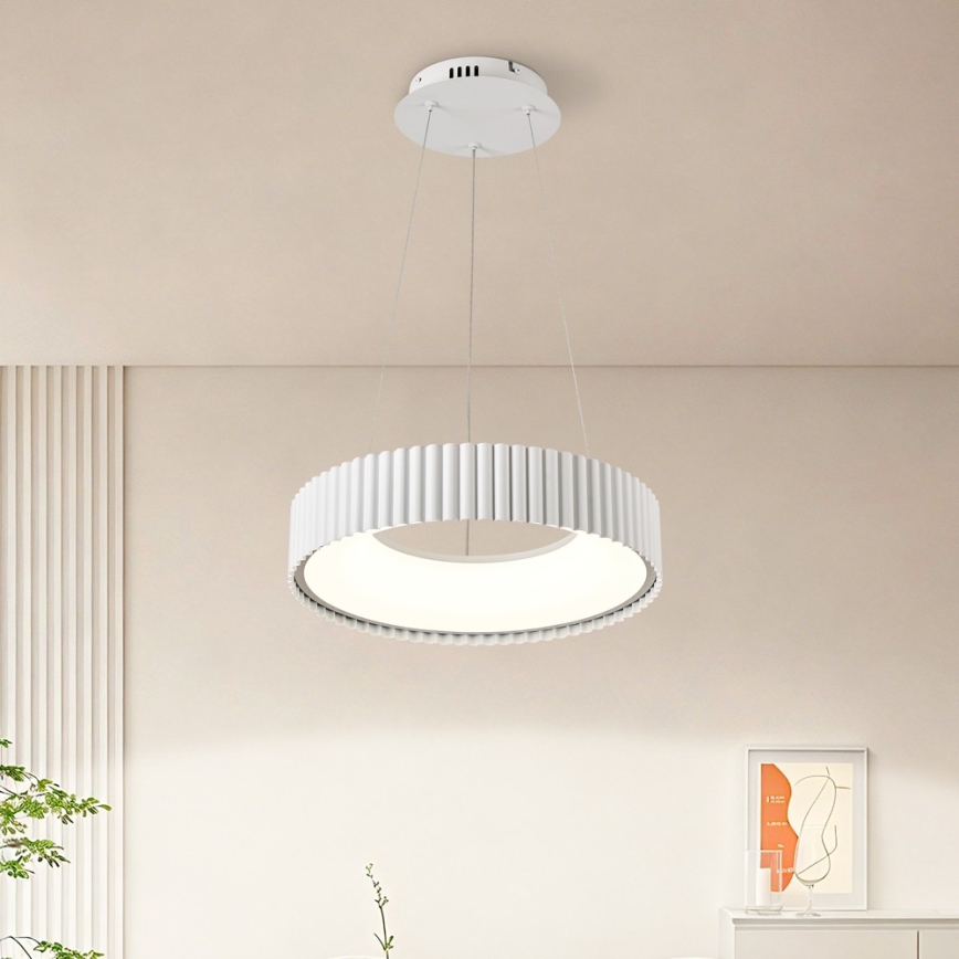 Brilagi - Suspension dimmable sur câble FALCON MODERN LED/30W/230V 3000–6000 K Ø 40 cm blanche + télécommande
