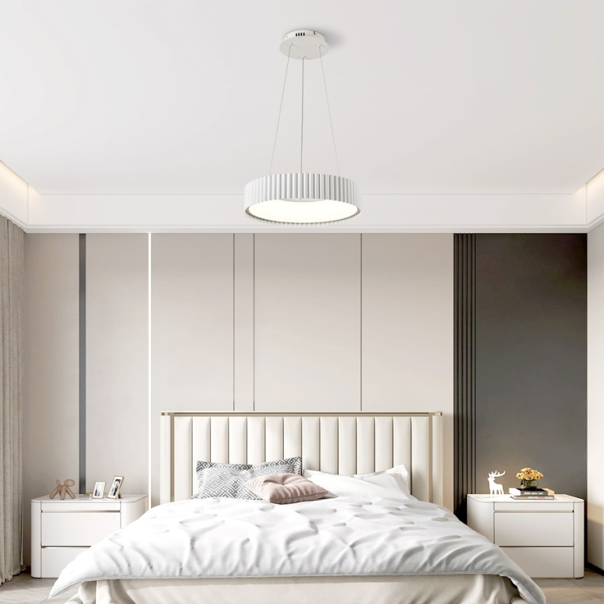Brilagi - Suspension dimmable sur câble FALCON MODERN LED/30W/230V 3000–6000 K Ø 40 cm blanche + télécommande