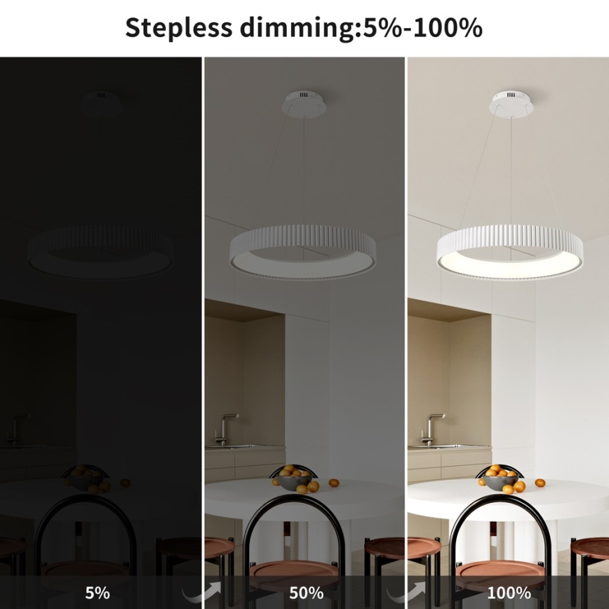 BRILAGI - suspension LED dimmable sur câble FALCON MODERN LED/54W/230V 3000-6000K Ø 60 cm blanc + télécommande
