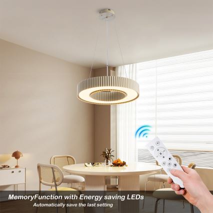 Brilagi - Suspension LED dimmable sur câble LUMIX LED/48W/230V 3000–6000 K beige Ø 50 cm + télécommande