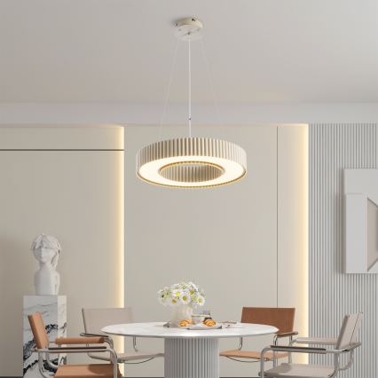 Brilagi - Suspension LED dimmable sur câble LUMIX LED/48W/230V 3000–6000 K beige Ø 50 cm + télécommande