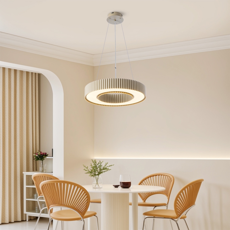 Brilagi - Suspension LED dimmable sur câble LUMIX LED/48W/230V 3000–6000 K beige Ø 50 cm + télécommande