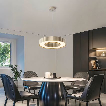 Brilagi - Suspension LED dimmable sur câble LUMIX LED/48W/230V 3000–6000 K beige Ø 50 cm + télécommande