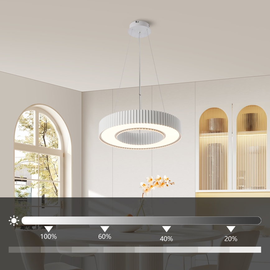 Brilagi - Suspension LED dimmable sur câble LUMIX LED/48W/230V 3000-6000K blanc Ø 50 cm + télécommande