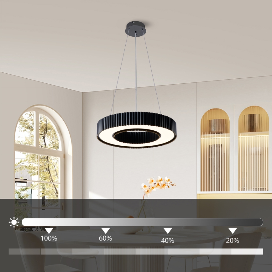 Brilagi - Suspension LED dimmable sur câble LUMIX LED/48W/230V 3000-6000K noir Ø 50 cm + télécommande
